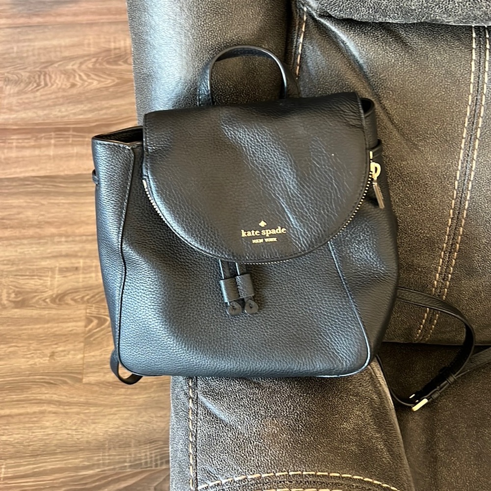 Black Leila medium flap backpack